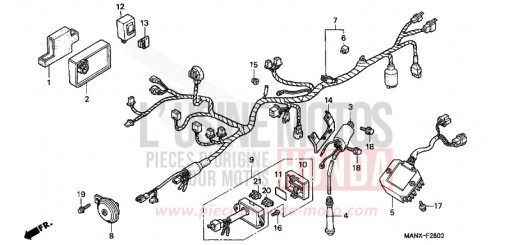 WIRE HARNESS/ IGNITION COIL NX650X de 1999